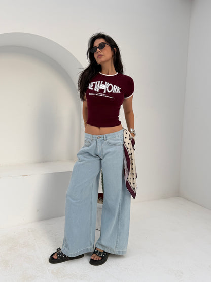 New York Ribbed Baby Tee