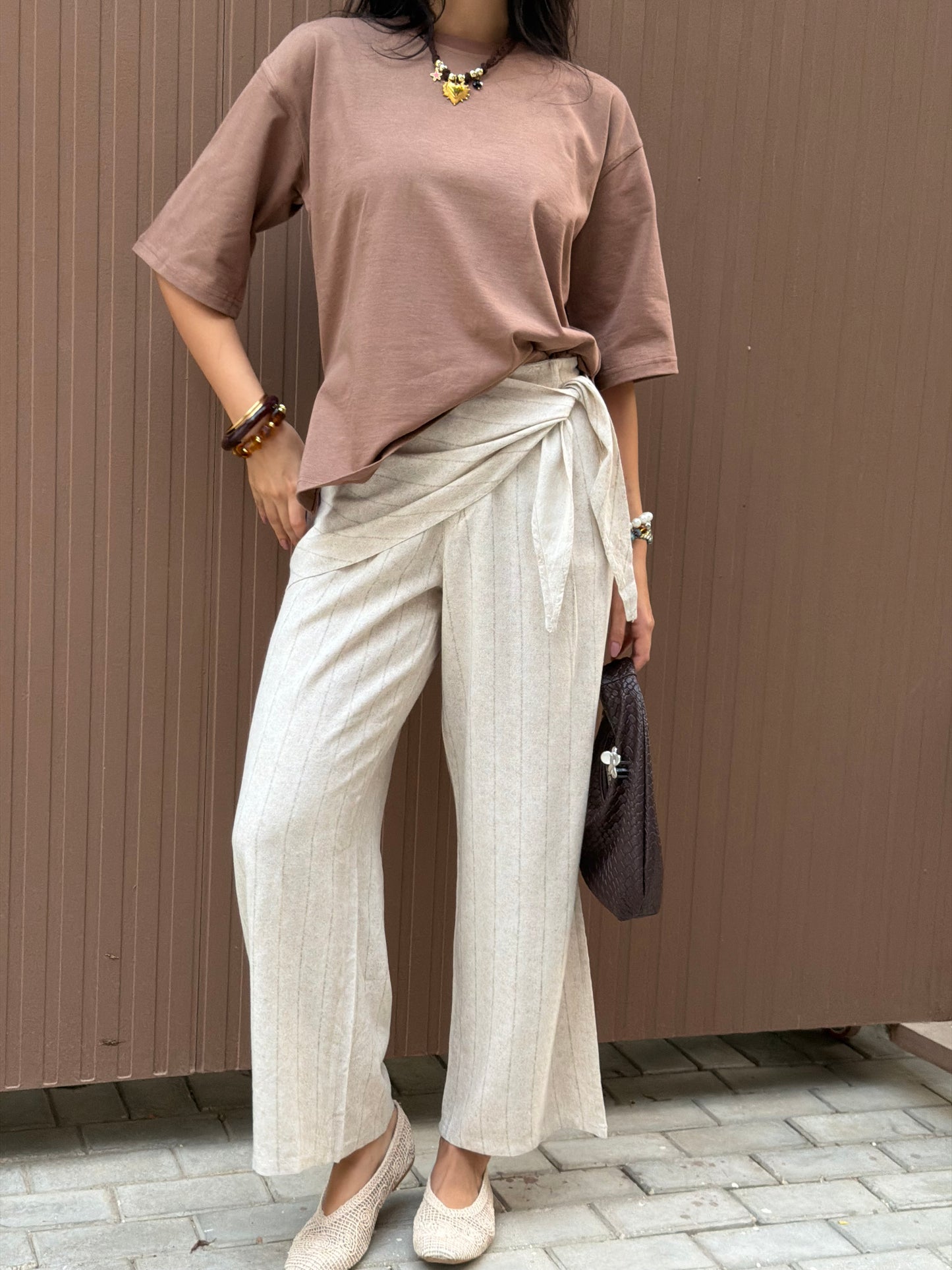 Linen Tie-Waist Wide Leg Pants