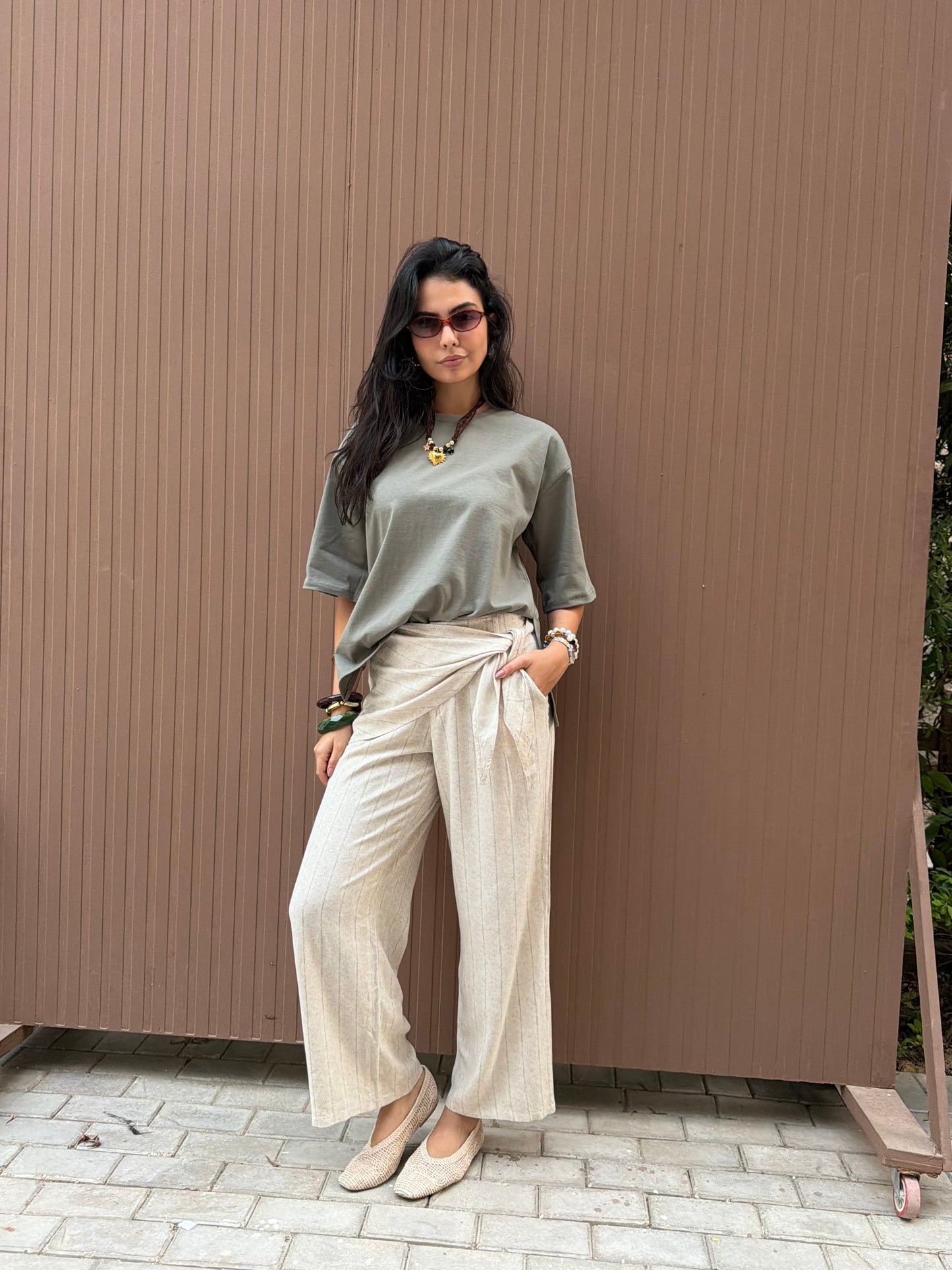 Linen Tie-Waist Wide Leg Pants