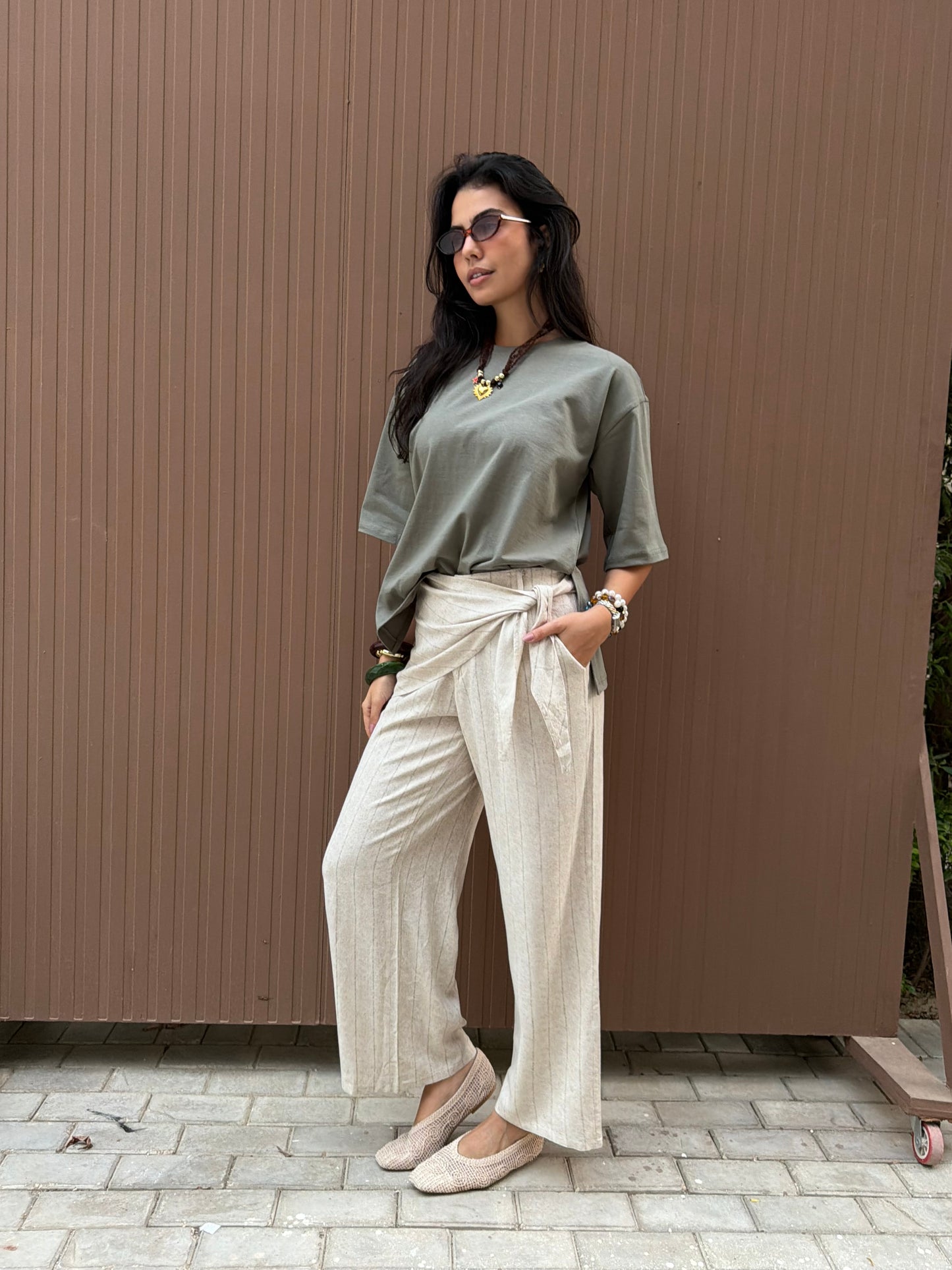 Linen Tie-Waist Wide Leg Pants