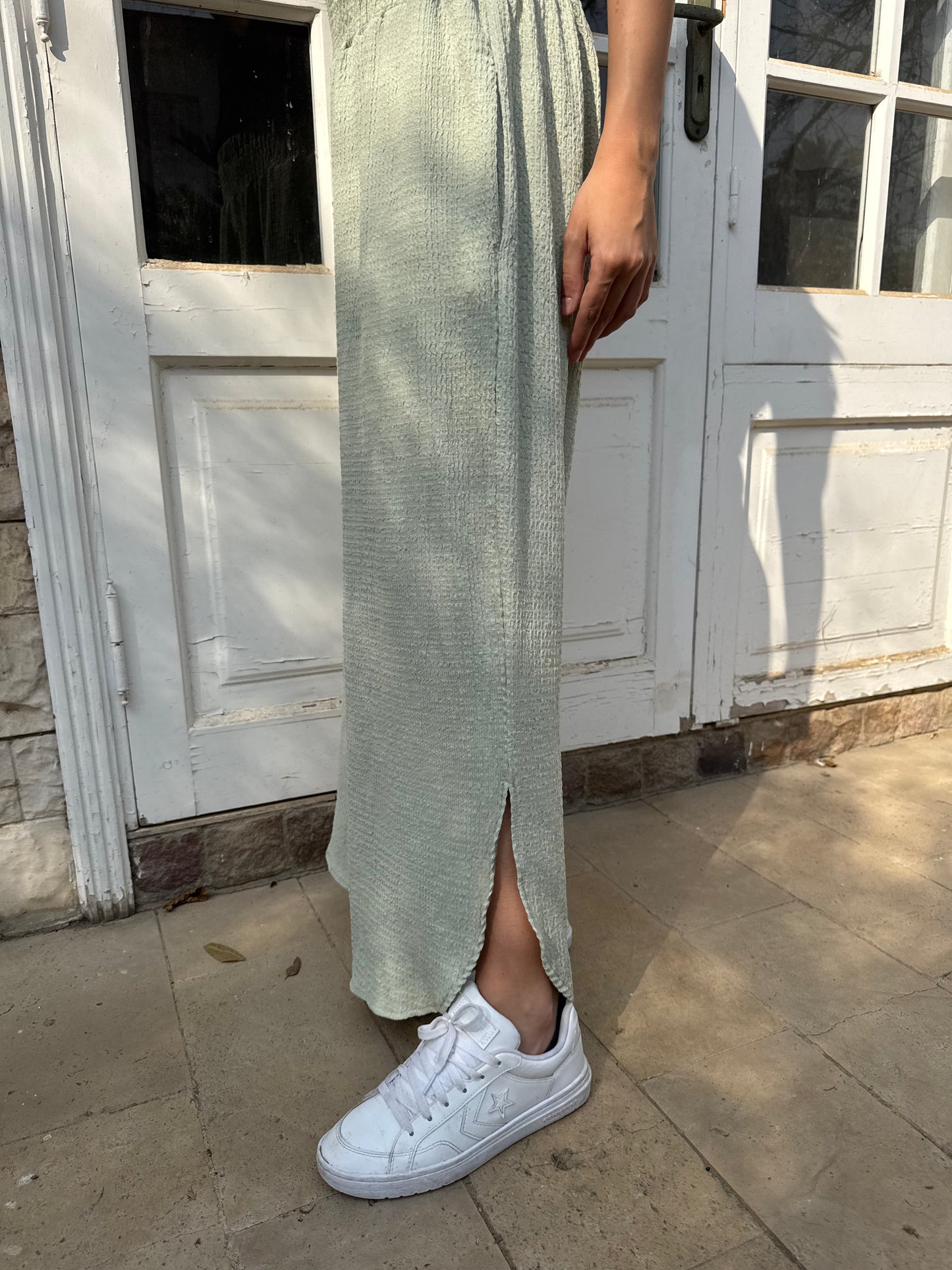 Textured Wide-Leg Pants