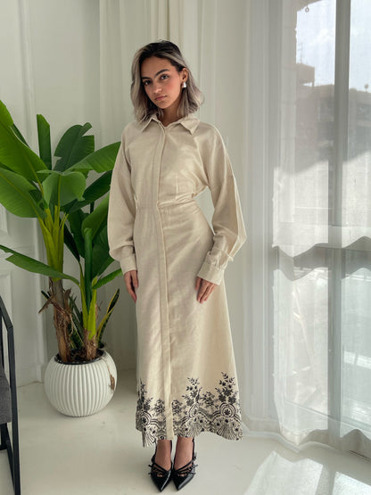 Noir Garden Shirt Dress