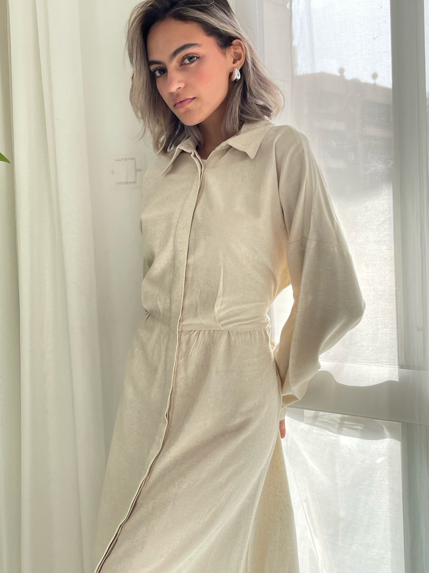 Noir Garden Shirt Dress