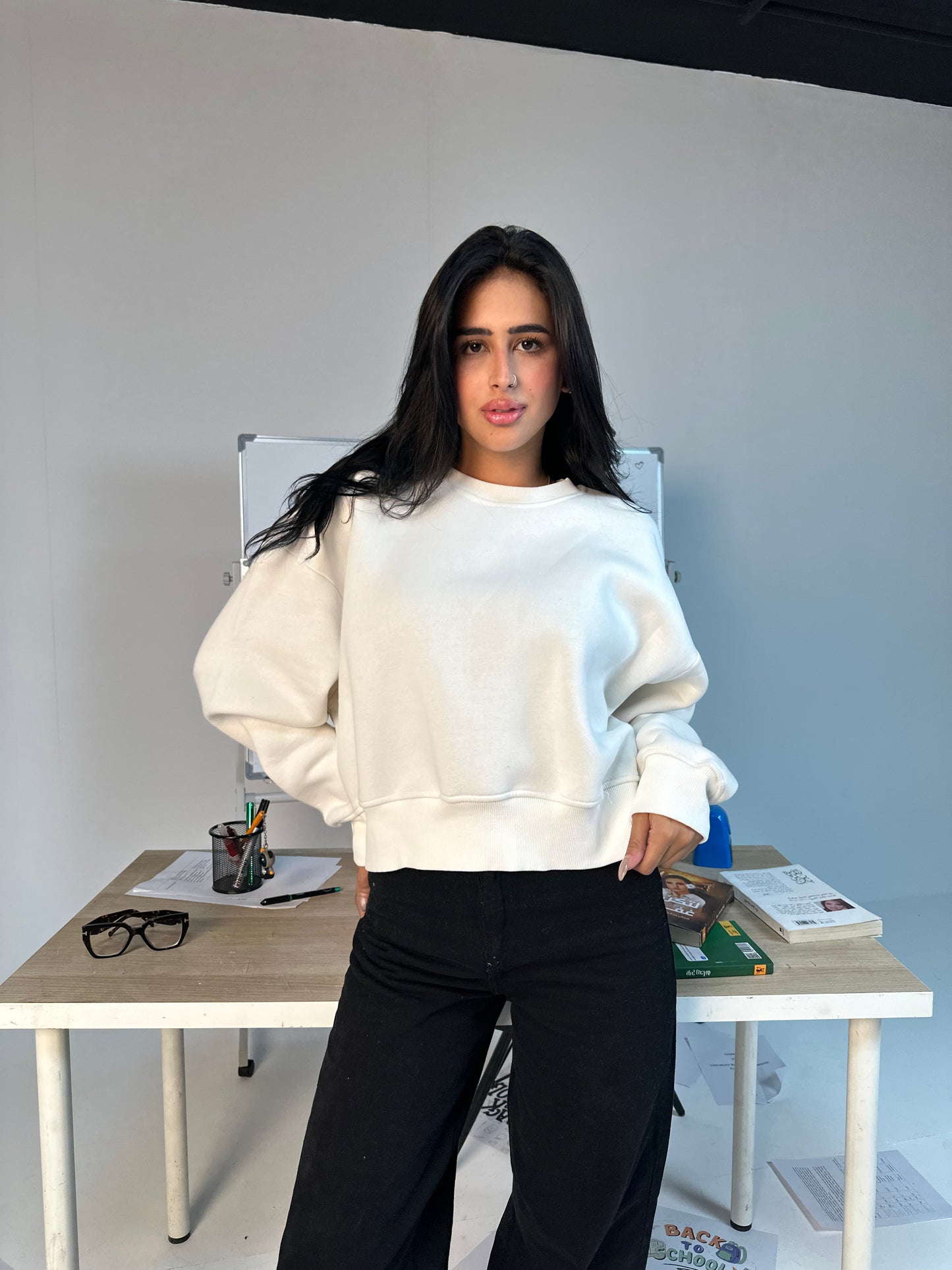 Blush Crop Sweatshirt