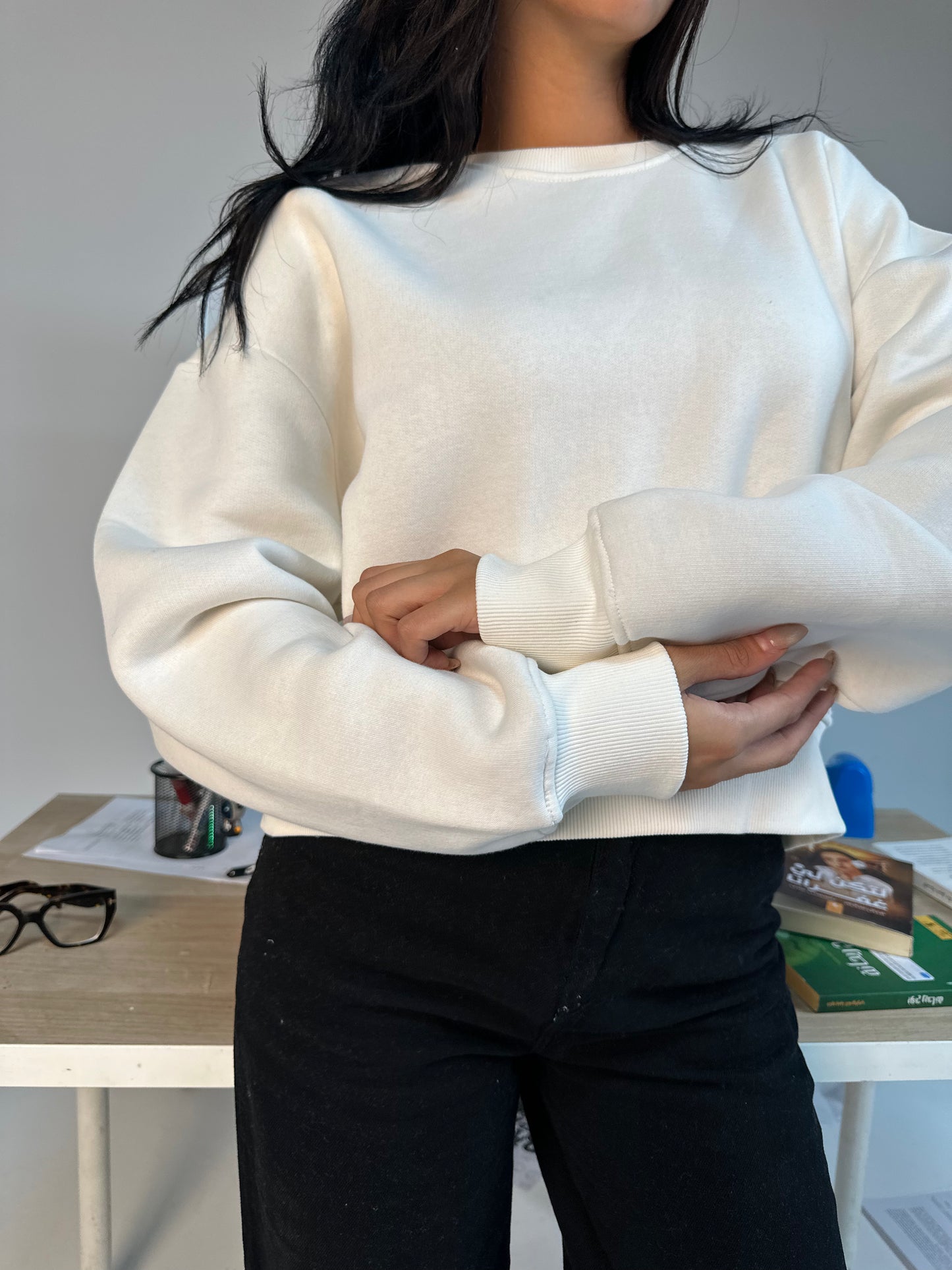 Blush Crop Sweatshirt
