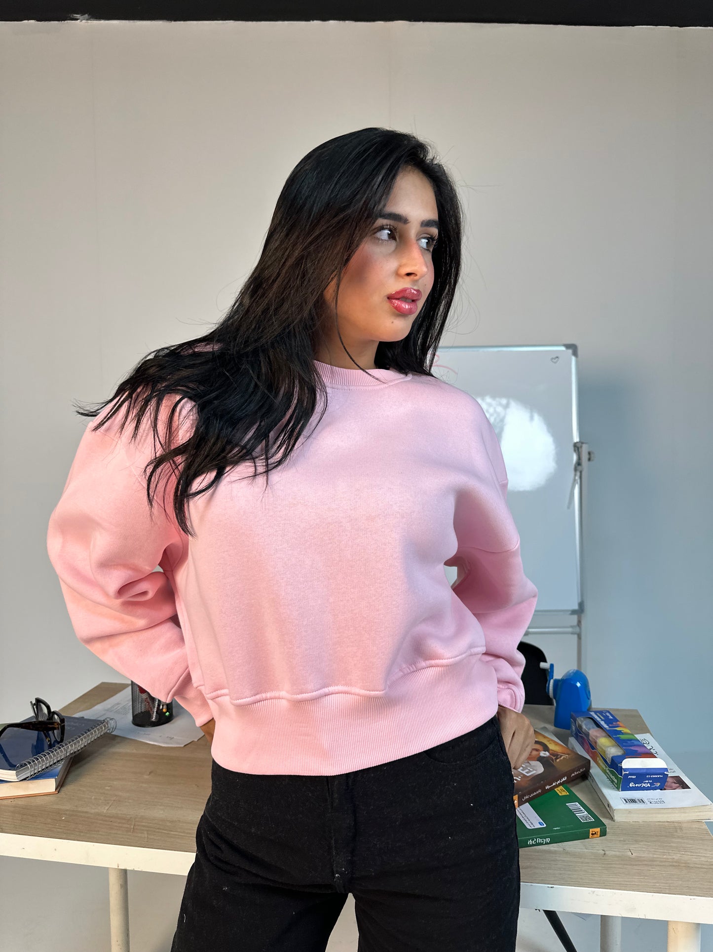 Blush Crop Sweatshirt