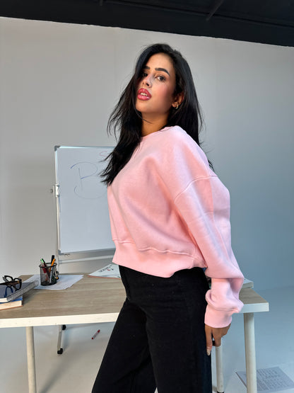 Blush Crop Sweatshirt