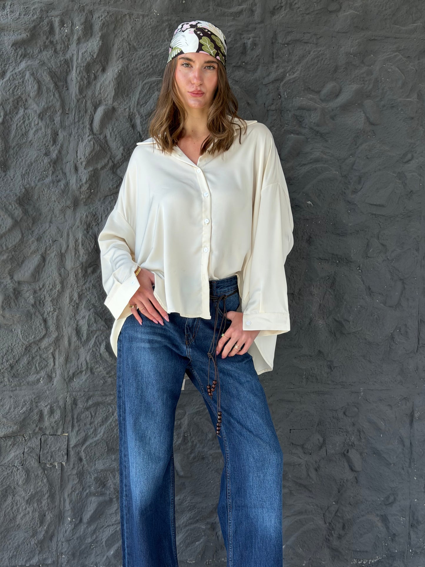 Oversized Satin Shirt