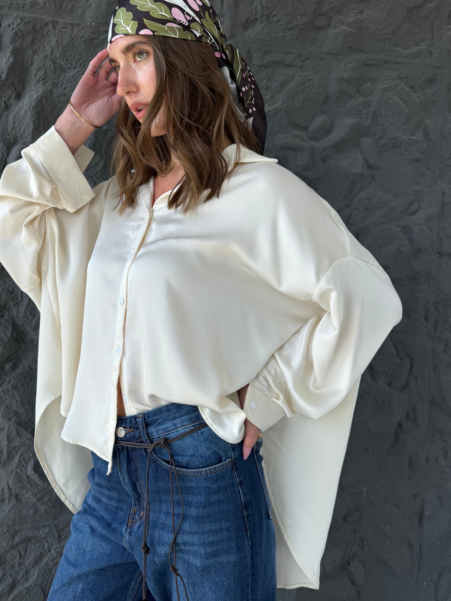 Oversized Satin Shirt