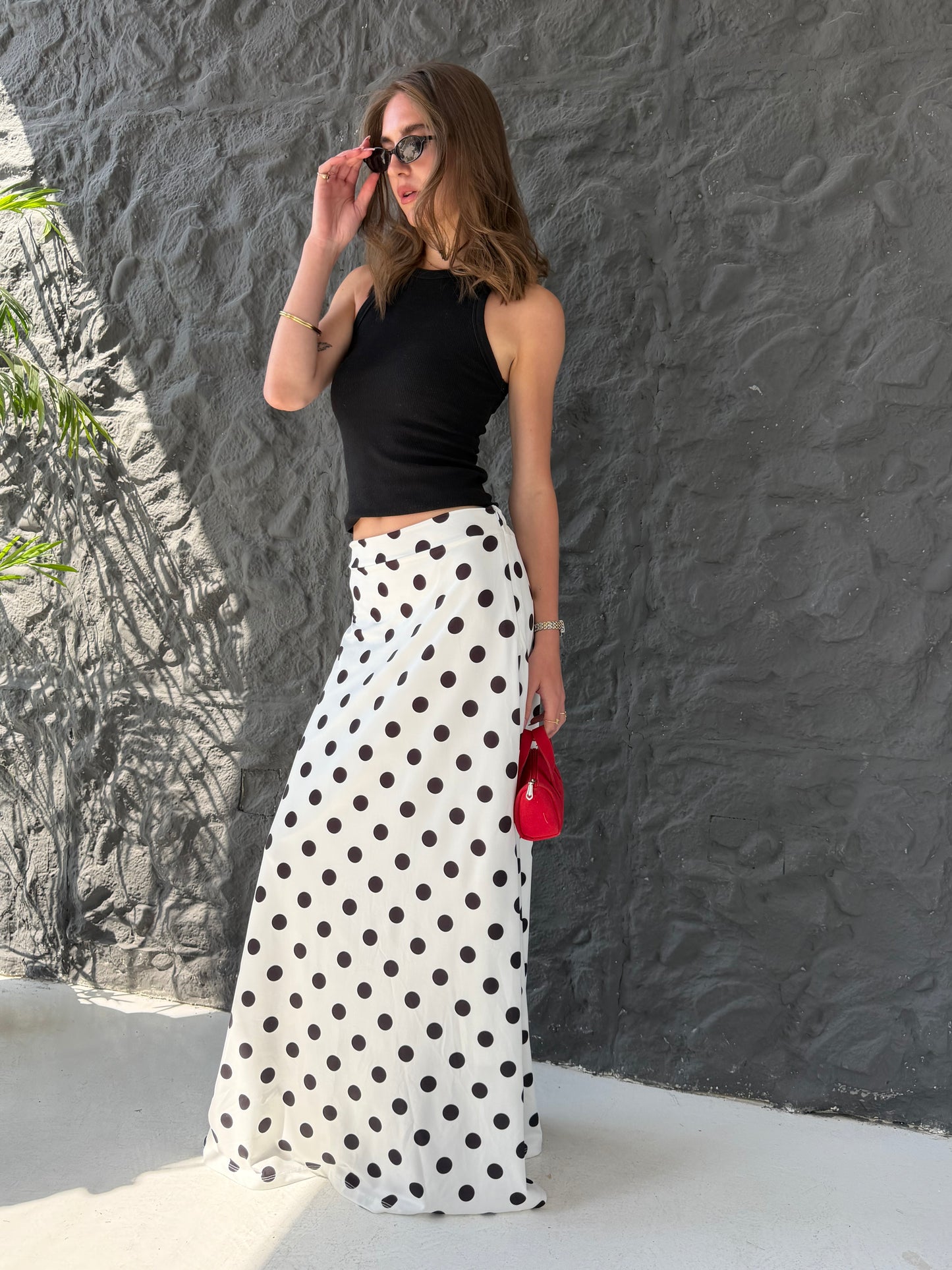 Polka Dot Maxi Skirt