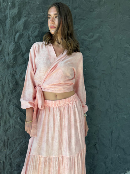 Wrap Top & Tiered Skirt Set