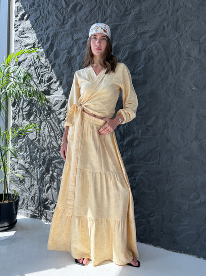 Wrap Top & Tiered Skirt Set