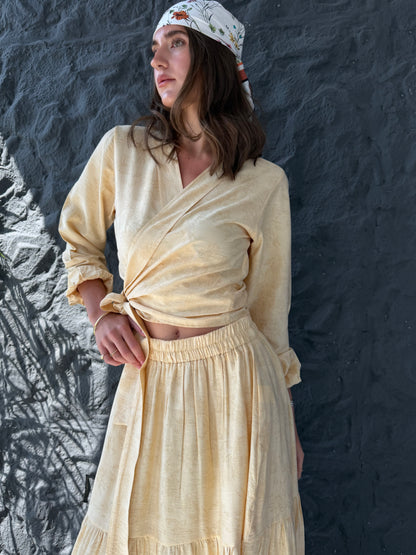Wrap Top & Tiered Skirt Set