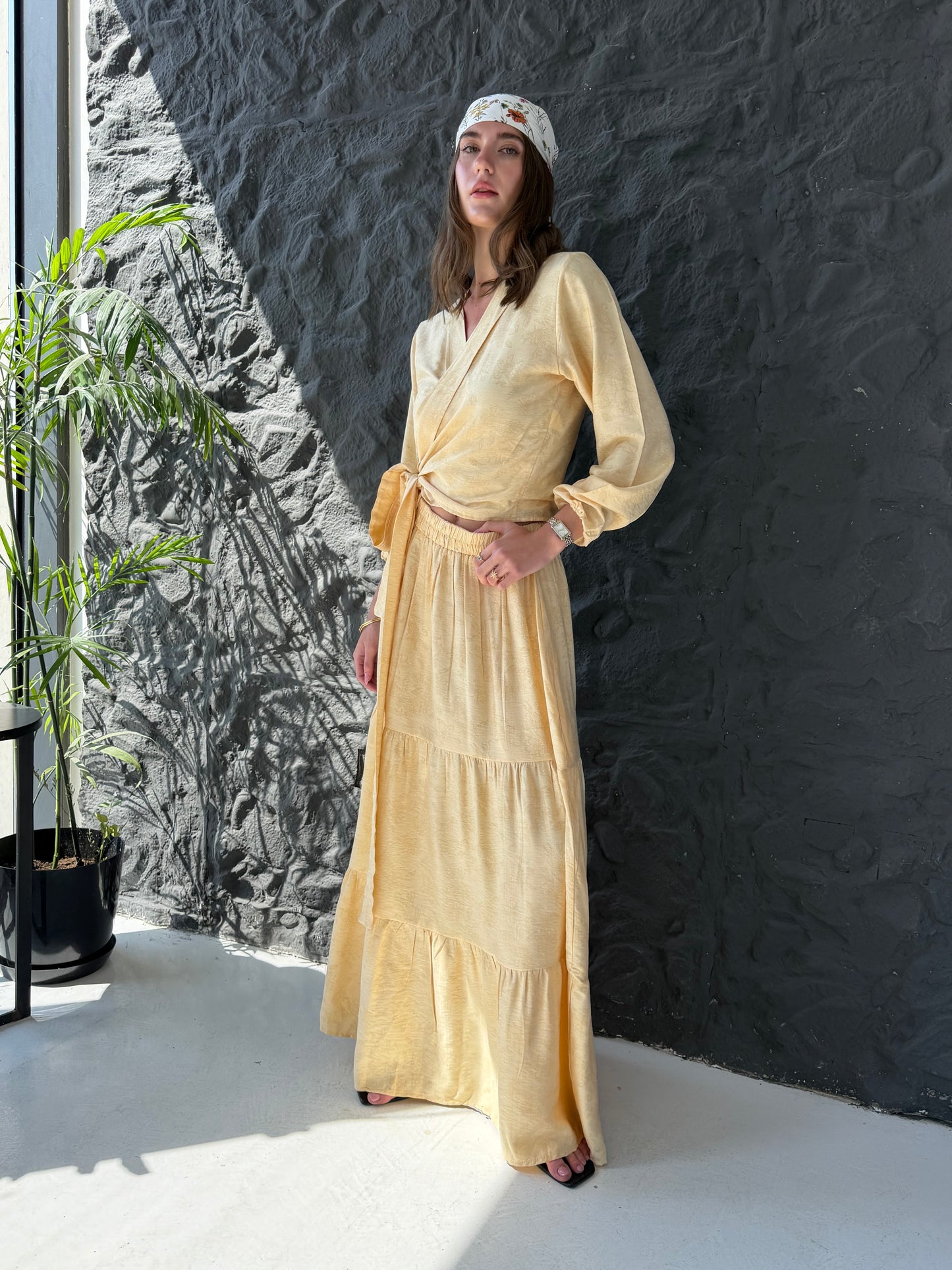Wrap Top & Tiered Skirt Set