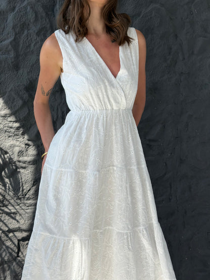 Sleeveless Broderie Dress